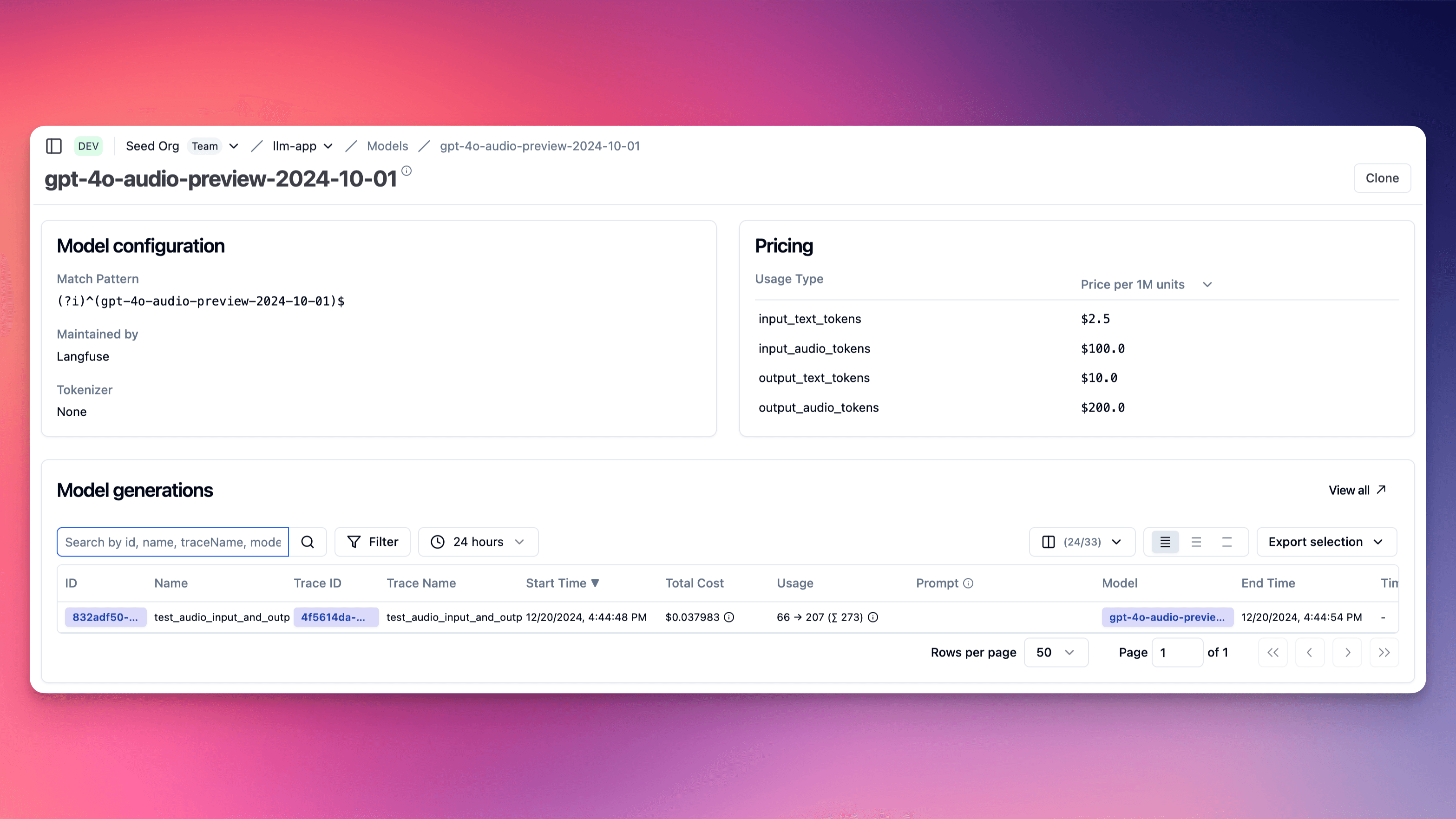 Improved cost tracking